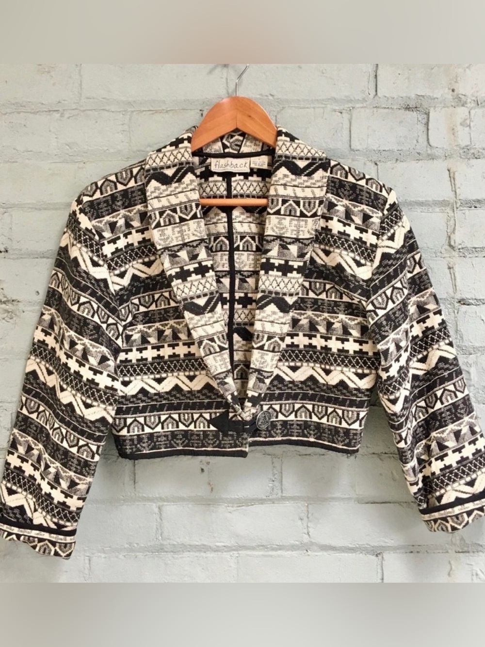 Vintage Cropped Southwestern Woven Bolero Jacket